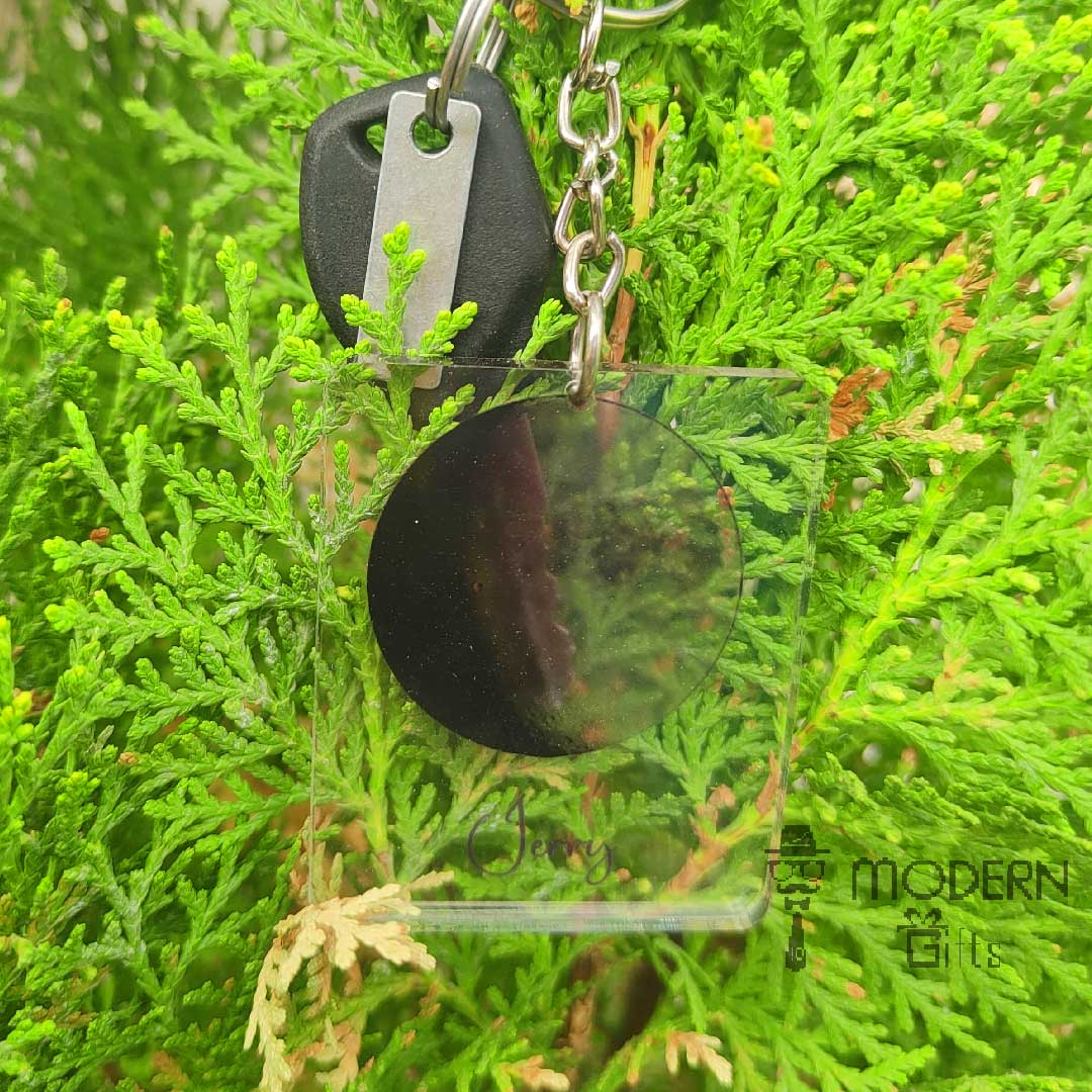 Transparent Moon Keychain