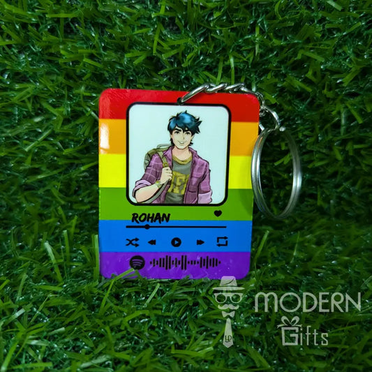 Rainbow Spotify Keychain