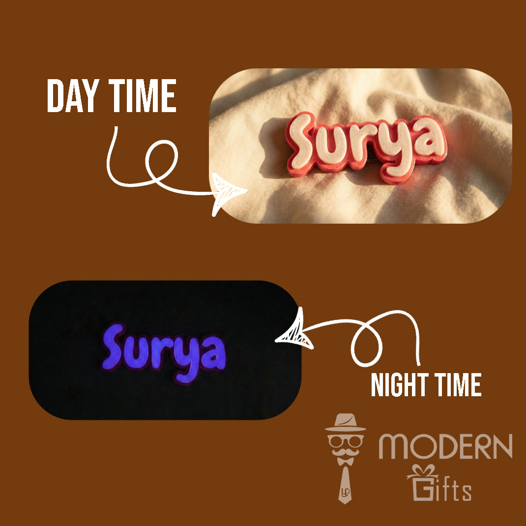 Single Glow Name Magnet - 12 Letters