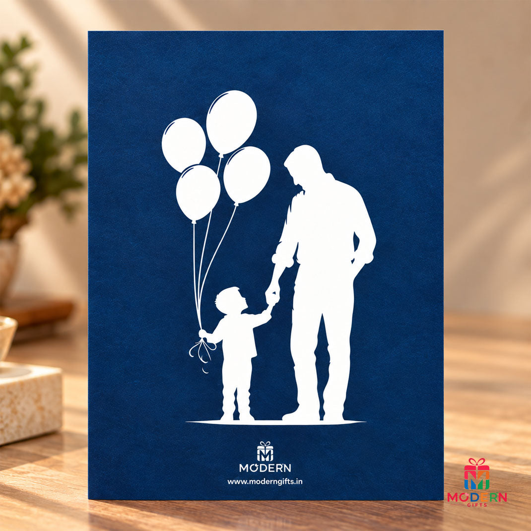 Father's Day Greeting Card with Name Magnet
