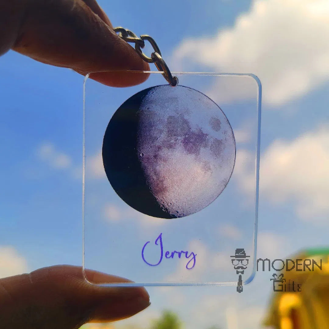 Transparent Moon Keychain
