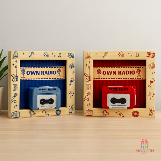 Own Radio Frame with retro radio and music-themed design