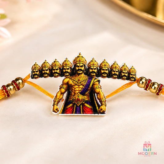 Ravana Rakhi featuring a 10-headed Ravana design for Raksha Bandhan