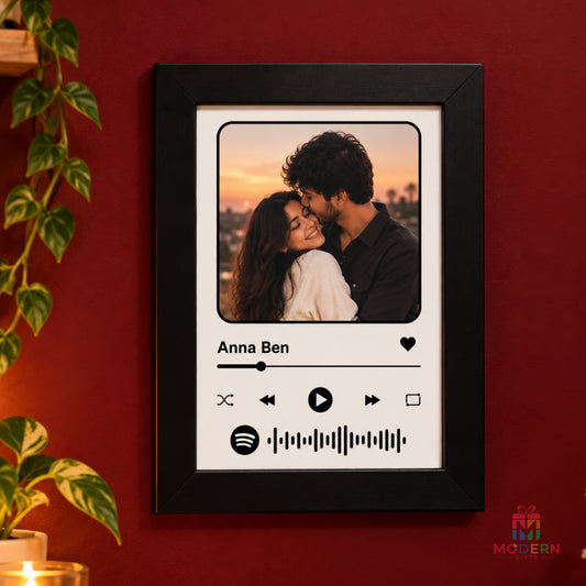 Personalized Spotify Frame 5×7 with Couple Photo and Custom Song Details – Romantic Photo Gift
