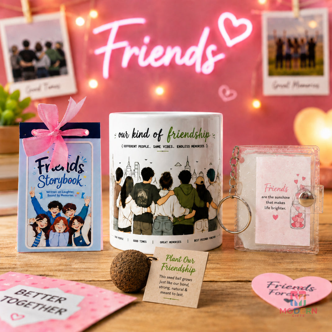Together Friendship Combo with Friendship Mug, Storybook, Photo Keychain and Plantable Seed Ball – Best Friend Gift Set