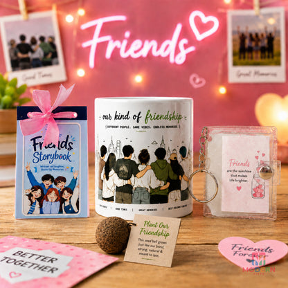 Together Friendship Combo with Friendship Mug, Storybook, Photo Keychain and Plantable Seed Ball – Best Friend Gift Set