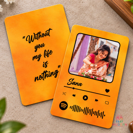 Personalized Pocket Frame with custom photo, name and Spotify music code
