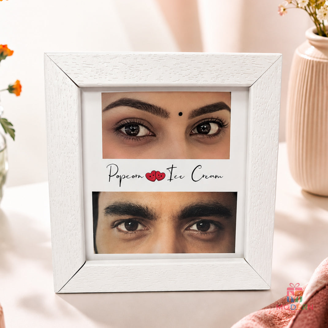 Personalized Eye Frame with two eye photos and custom names