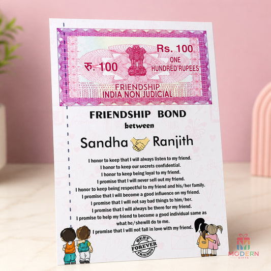 Personalized Friendship Bond Certificate with Custom Names – Best Friend Gift from Modern Gifts