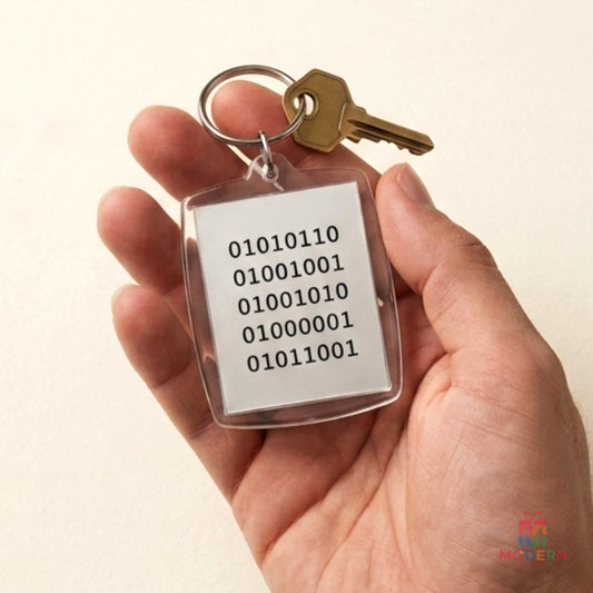 Binary Code Keychain