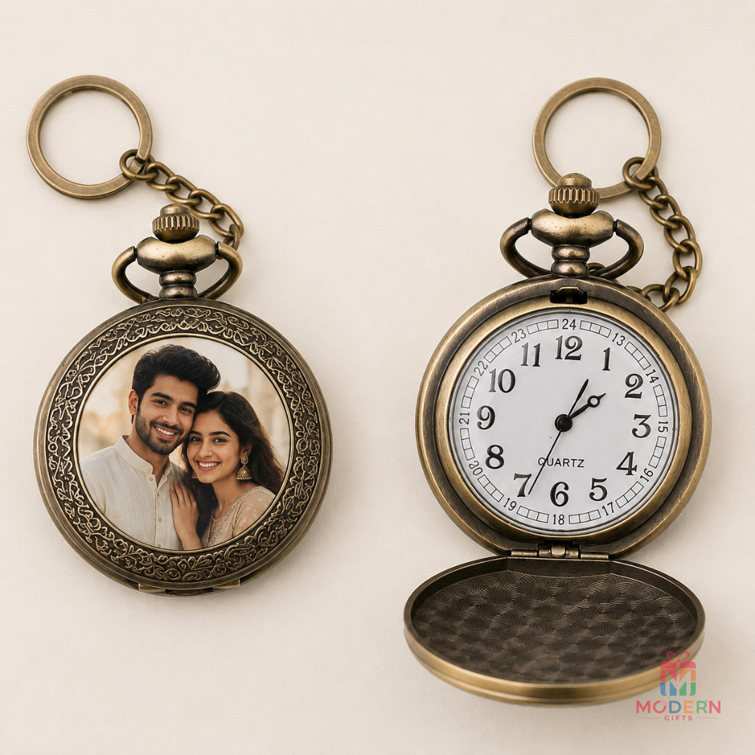 Photo Customized Clock Keychain