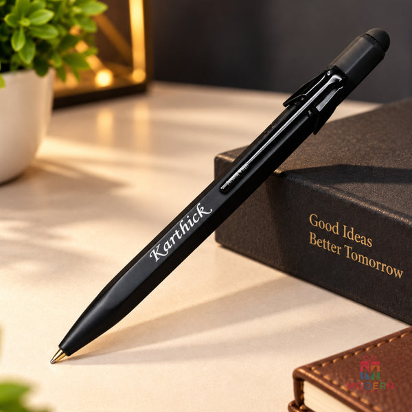 Personalized black Touch Pen with custom name engraving