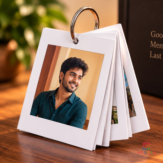Personalized Polaroid Album with multiple custom photo cards and metal ring binding