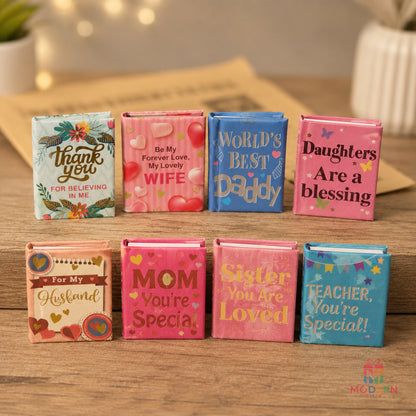 Personalized micro book gift with heartfelt message for wife, husband, mom, dad, sister or loved ones