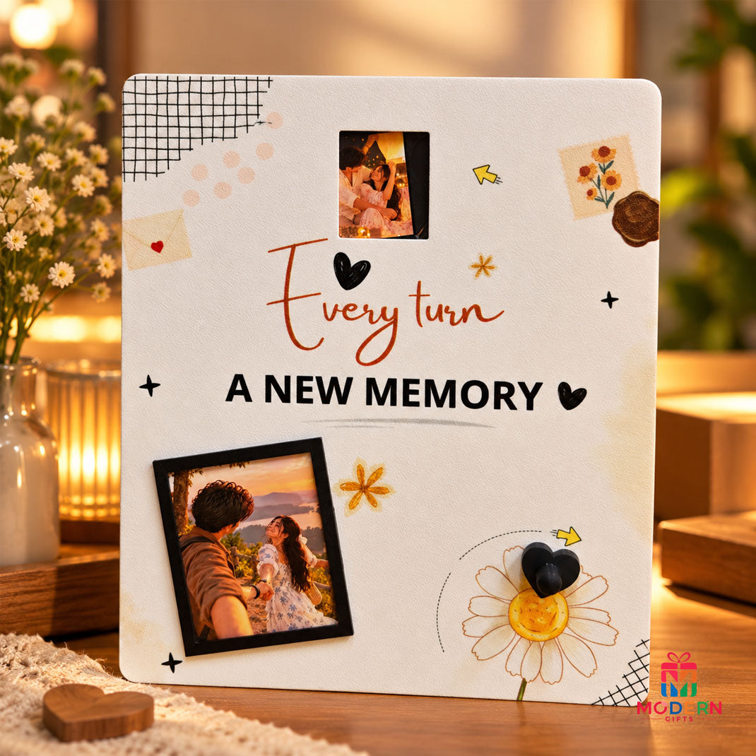 Memories Spin Pad personalized photo gift for couples by Modern Gifts.