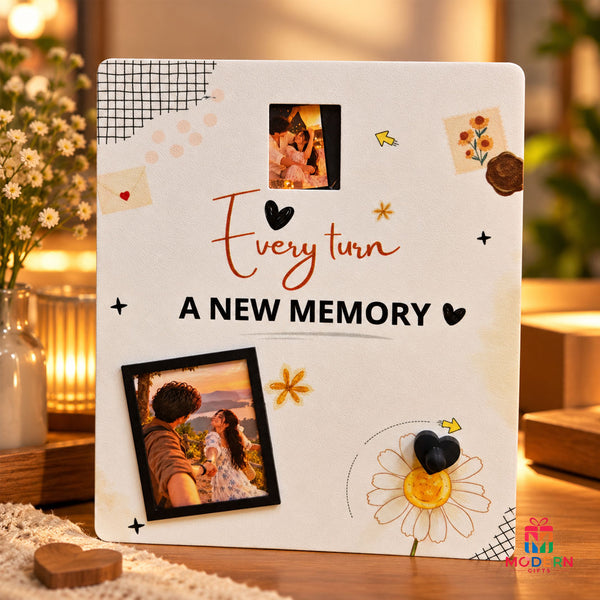 Memories Spin Pad personalized photo gift for couples by Modern Gifts.