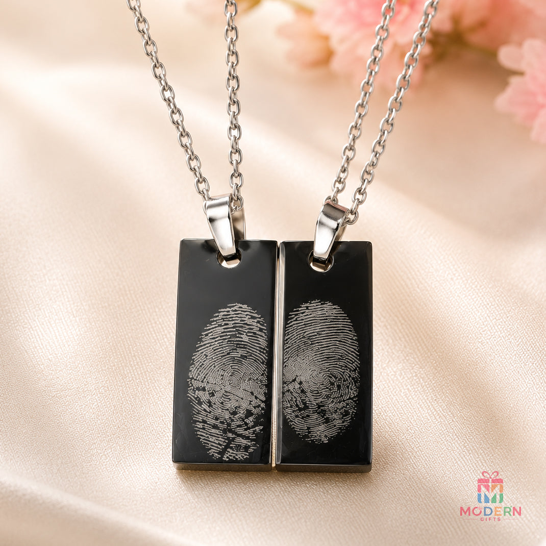 Couple Finger Print Chain