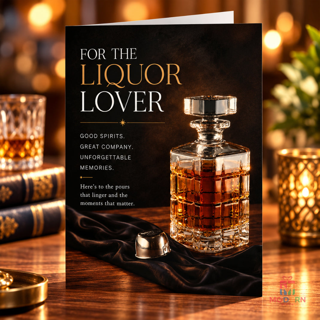 Liquor Lover Greeting Card – Premium Whiskey Style Friendship Gift