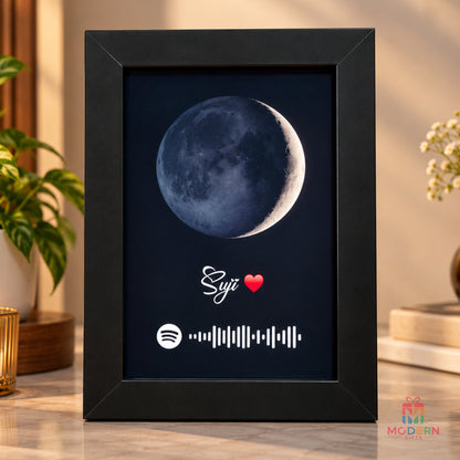 Personalized Single Moon Frame with custom name and moon design