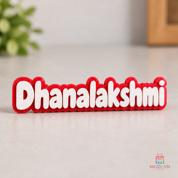 Personalized 12 letter Glow Name Magnet showing custom name in daytime and glowing at night
