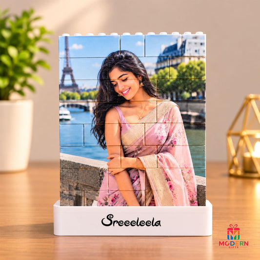Personalised Photo Block Puzzle with Custom Couple Photo – Modern Gifts