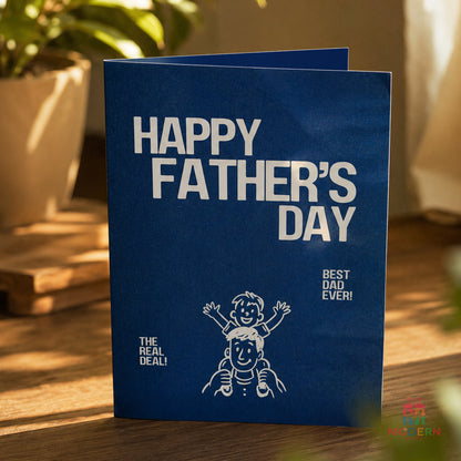 Father’s Day greeting card with personalized name magnet for Dad