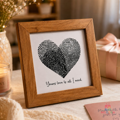 Personalized Fingerprint Heart Frame with couple fingerprints