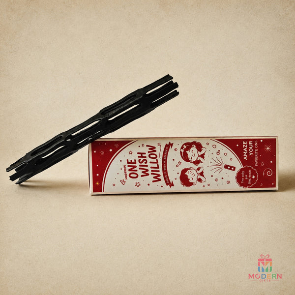 Modern's One Wish Willow wish-making gift with premium red packaging and black willow piece