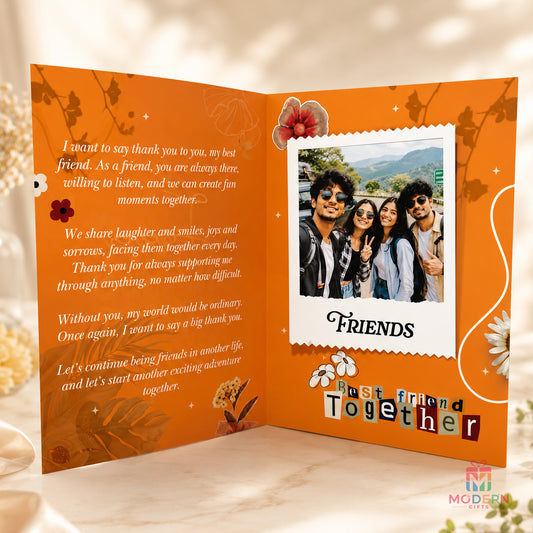 Friendship Greeting Card with photo magnet