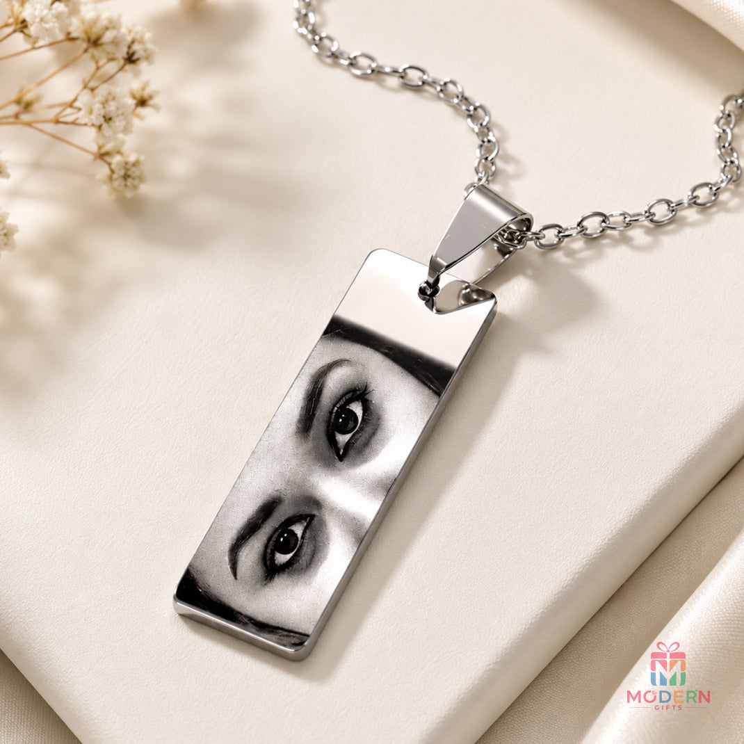 Personalized Eye Pendant with custom eye photo and name