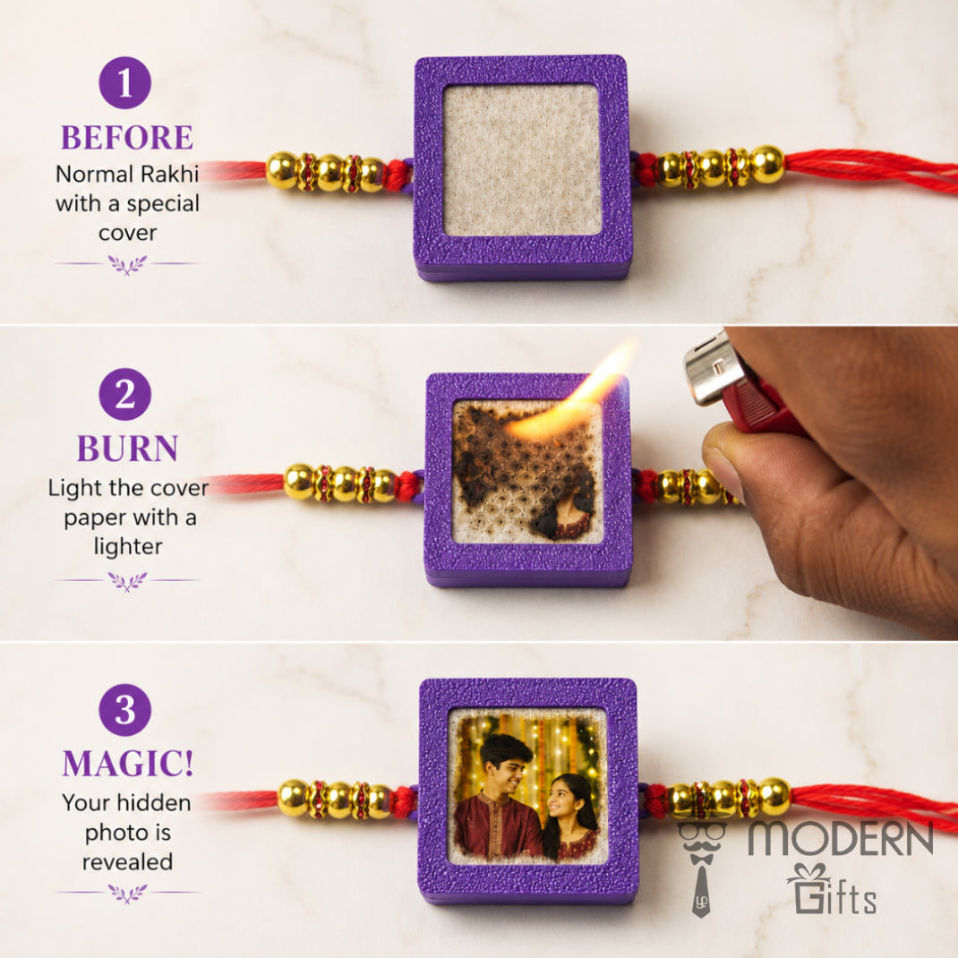 Fire Reveal Photo Rakhi