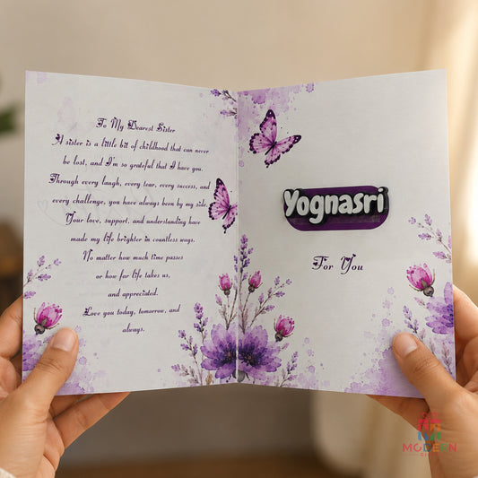 To My Sister Greeting Card With Name Magnet