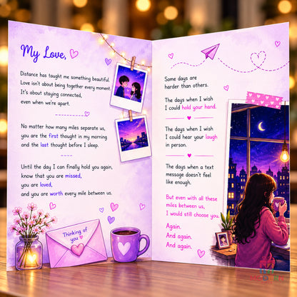 Long Distance Relationship Greeting Card