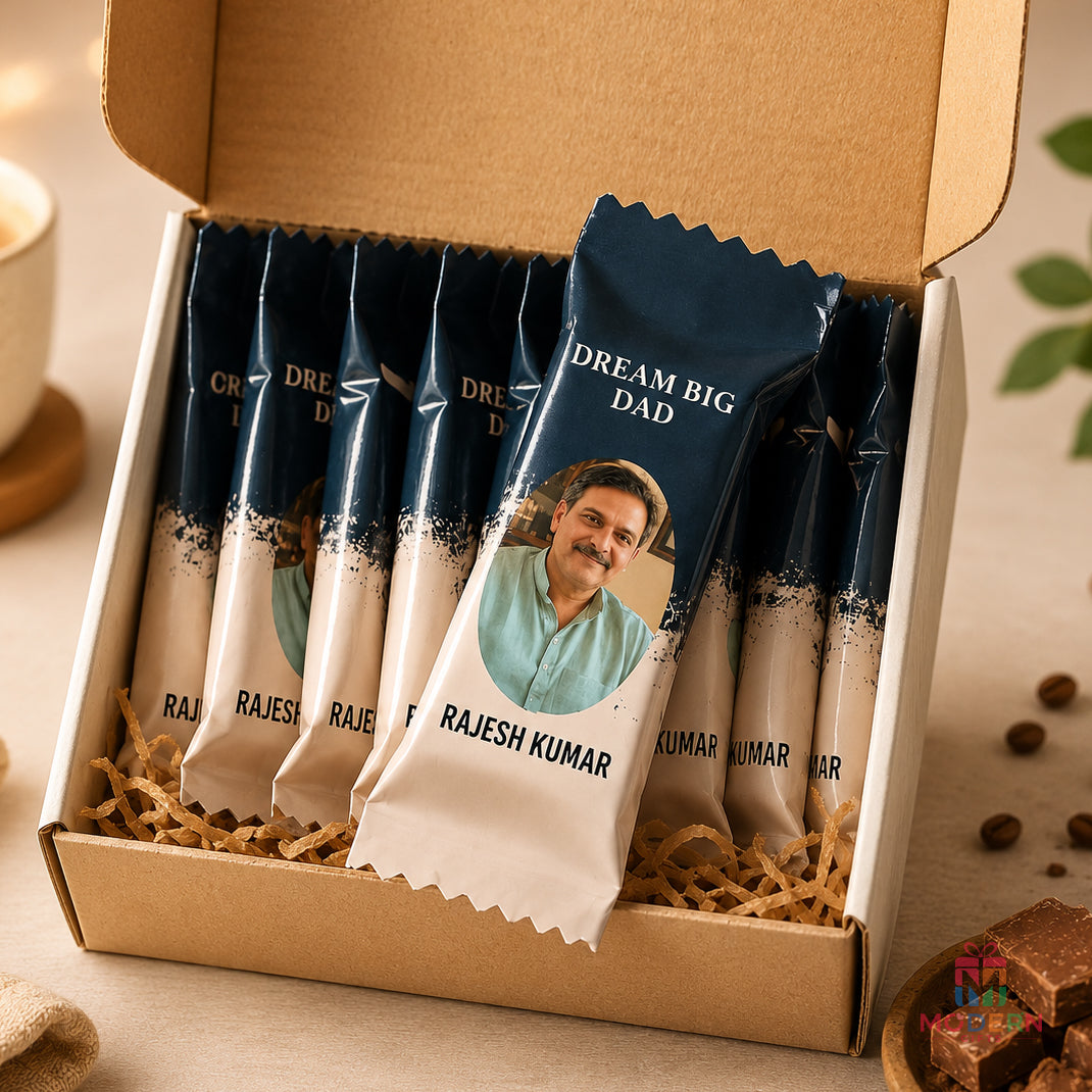 Personalized Father’s Day chocolate box with dad’s photo and name