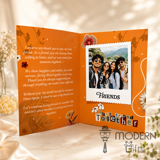 Friendship Greeting Card with photo magnet