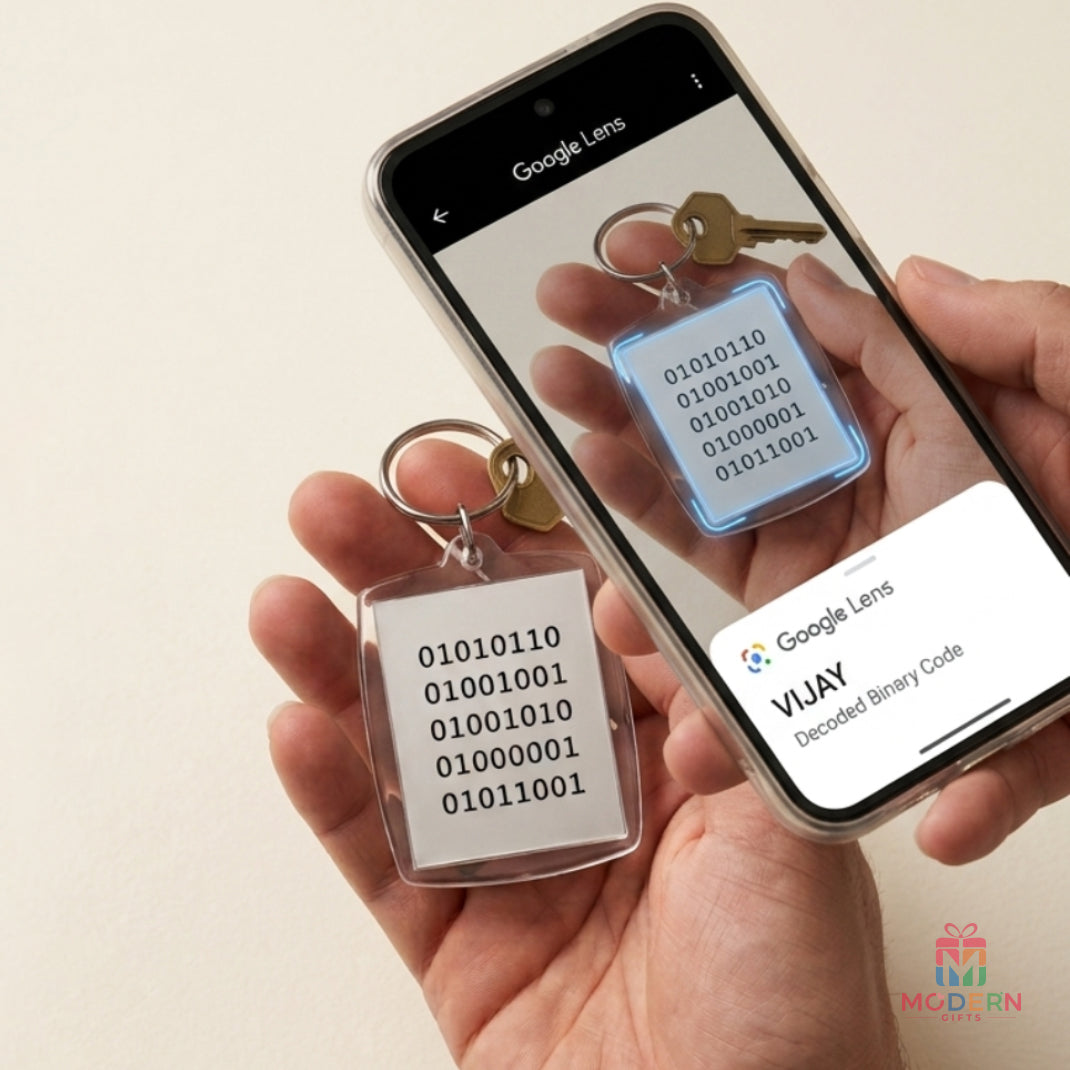 Binary Code Keychain