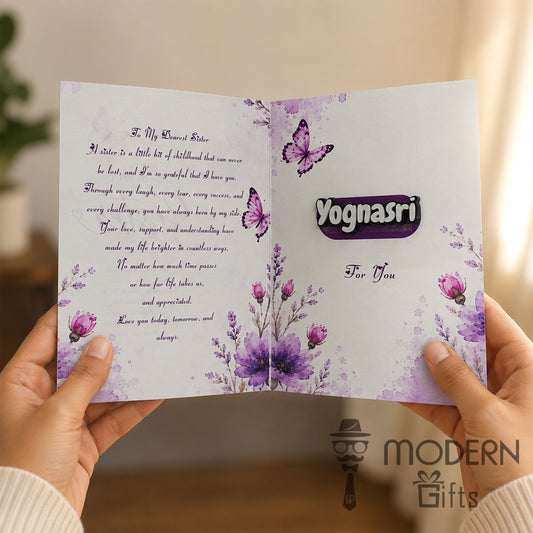 To My Sister Greeting Card With Name Magnet