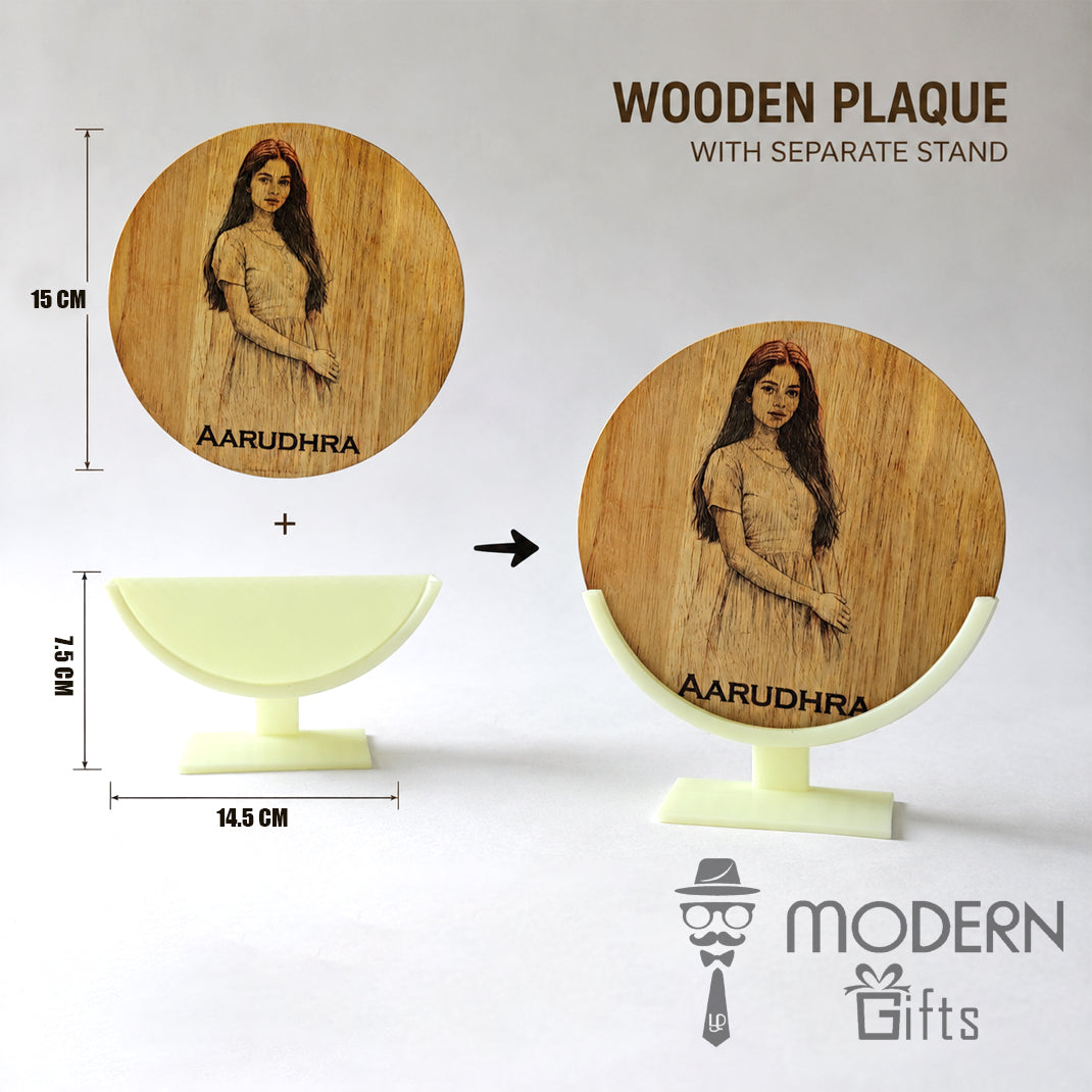 Personalized Wooden Photo Frame with Glowing Stand