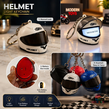 LED Name Helmet Keychain