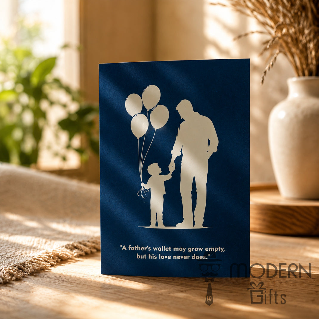 Father's Day Greeting Card with Name Magnet