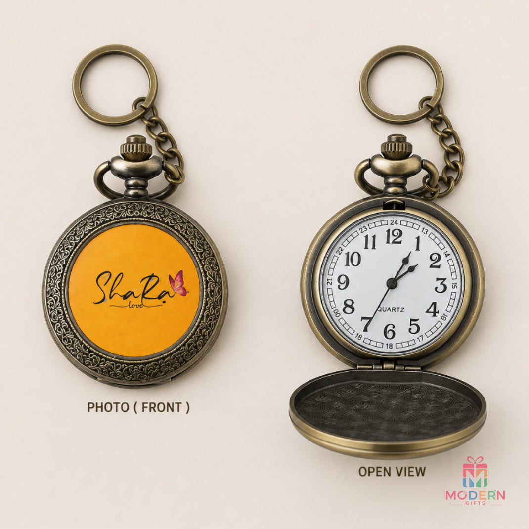 Name Customized Clock Keychain