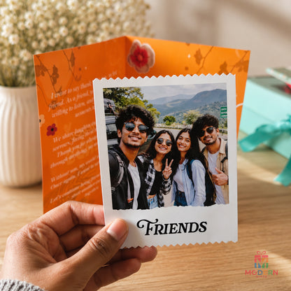 Friendship Greeting Card with photo magnet