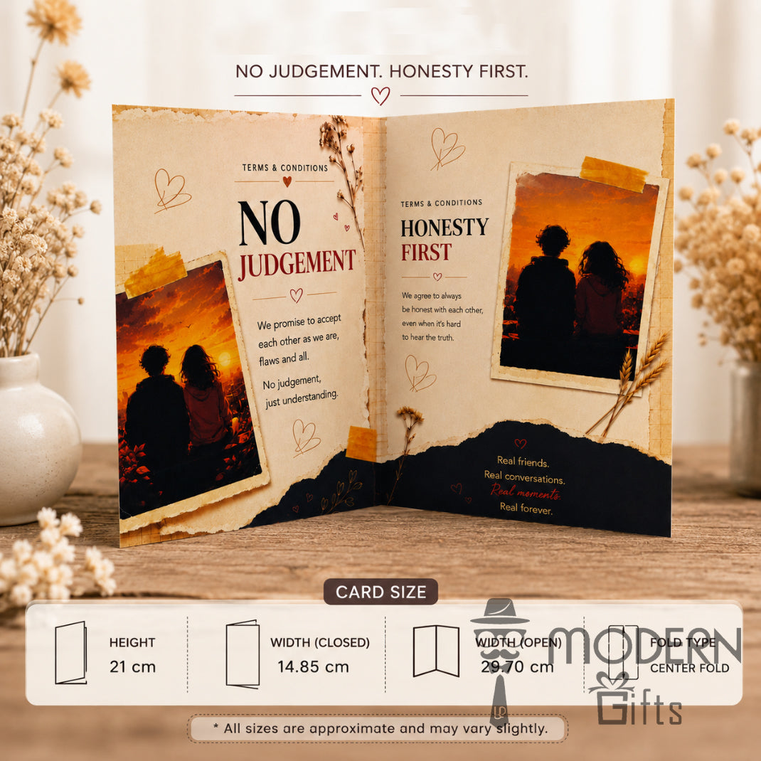 Friendship Terms and Conditions Greeting Card