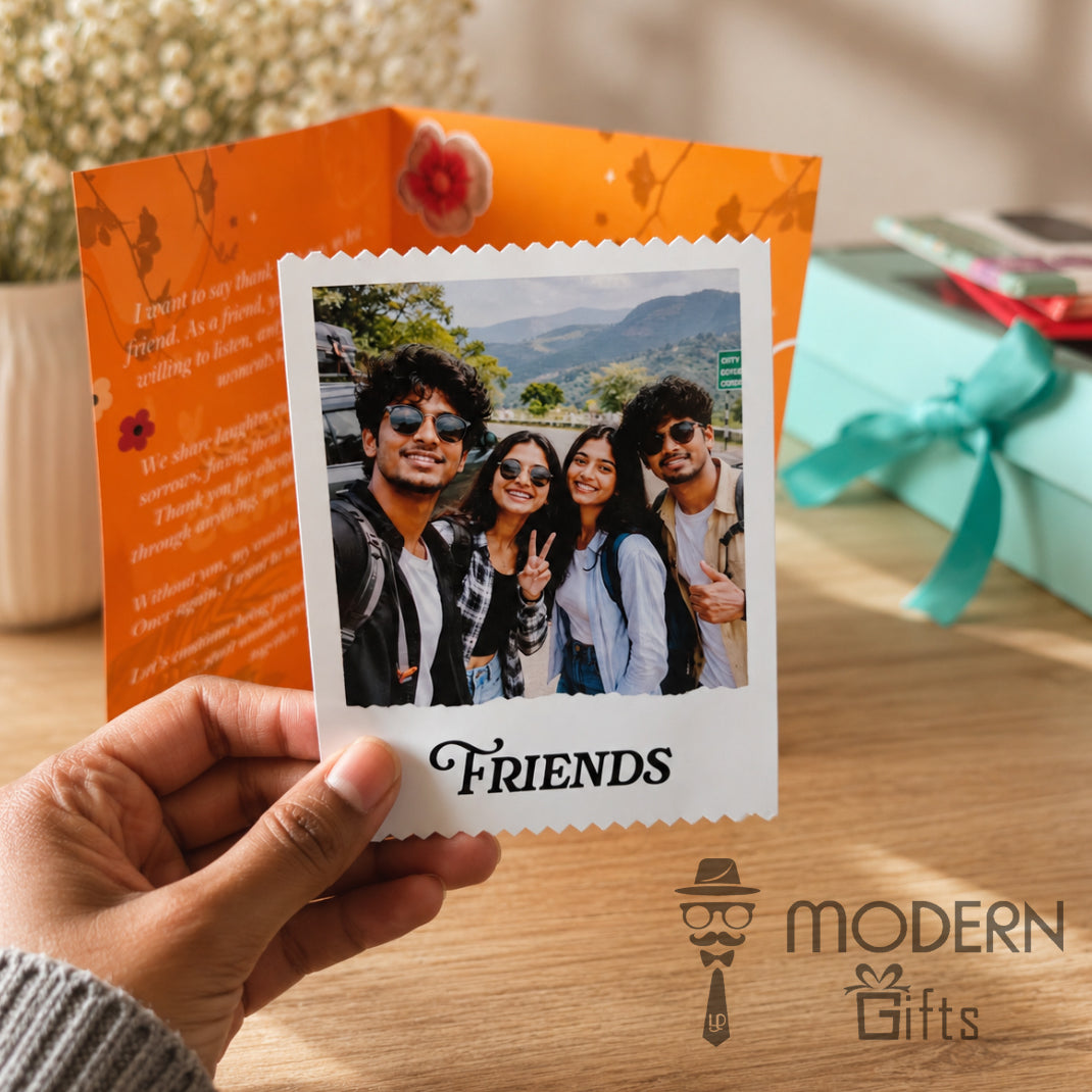 Friendship Greeting Card with photo magnet
