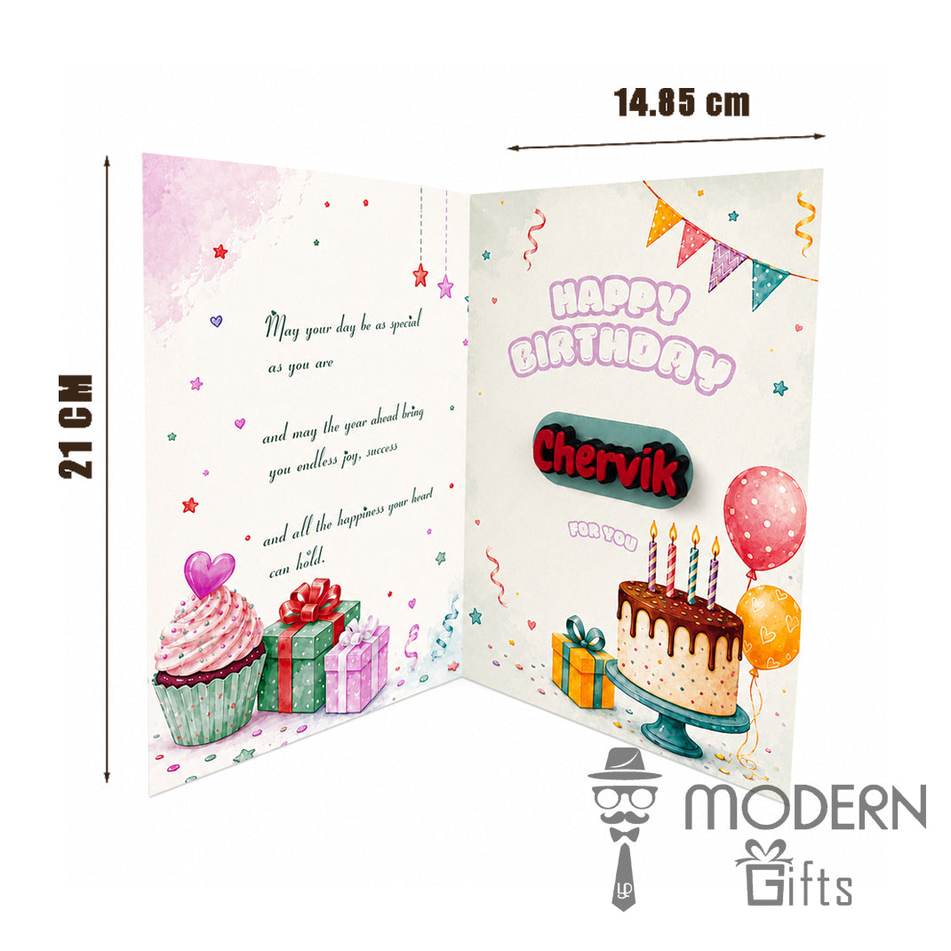 Happy Birthday Greeting Card With Name Magnet
