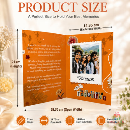Friendship Greeting Card with photo magnet