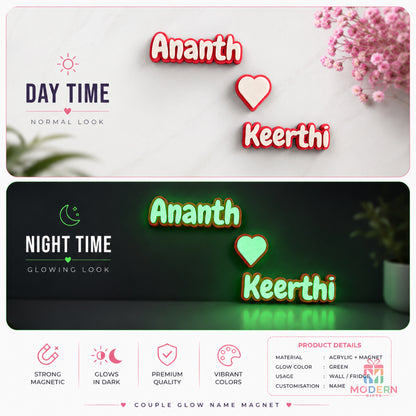 Couple Glow Name Magnet