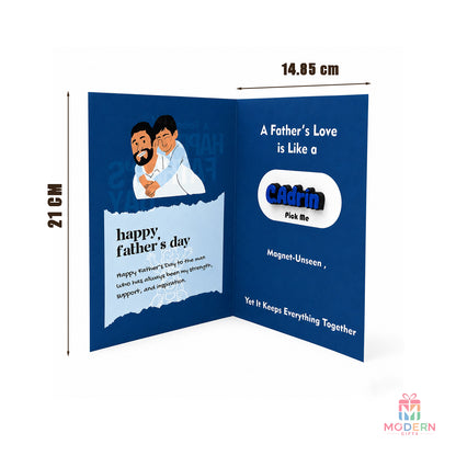 Father's Day Greeting Card with Name Magnet