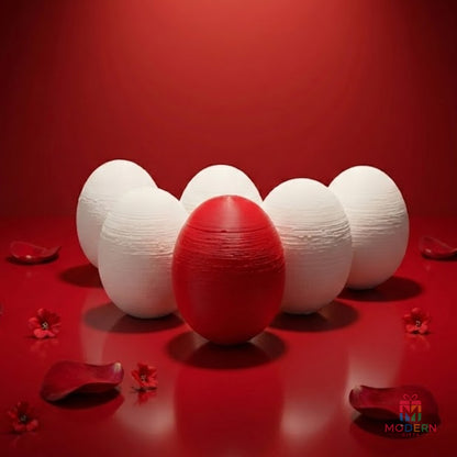 Love Eggs romantic gift box with six red and white egg-shaped pieces