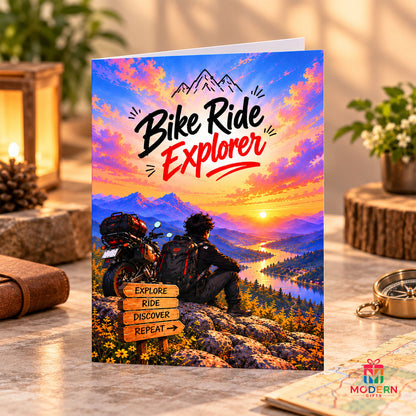Bike Ride Explorer Greeting Card